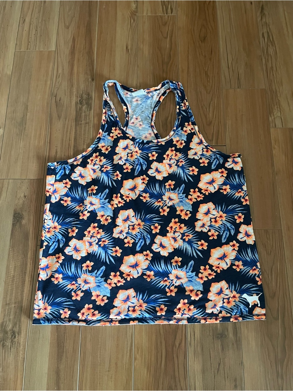 PINK Floral Racerback Tank Top